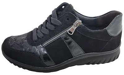 Imagen del producto de Zapatos de mujer Semler, tipo botín con cordones, color negro, para uso casual