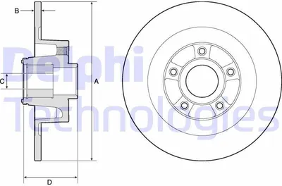 Produktbild von 2x DELPHI Bremsscheibe BG9135RS für RENAULT LAGUNA Coupe (DT0/1) 101 8mm 300mm