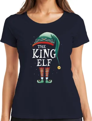 Produktbild von King Elf Weihnachten Partnerkostüm - Weihnachten Weihnachtsgeschenk Christmas Damen T-Shirt, Navy, XXL