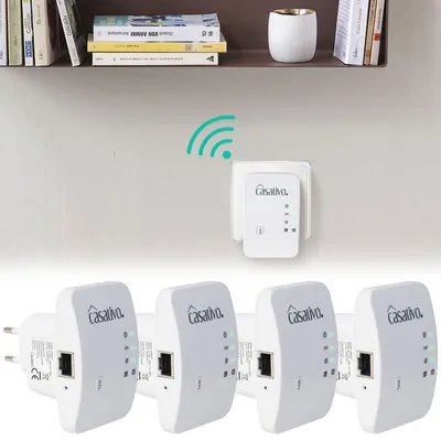 Produktbild von 4er-Set Mini-WLAN-Repeater mit WPS-Funktion, 300 Mbit/s, LAN-Anschluss & 2,4 GHz, Verstärkt das WLAN-Signal & erweitert die Reichweite