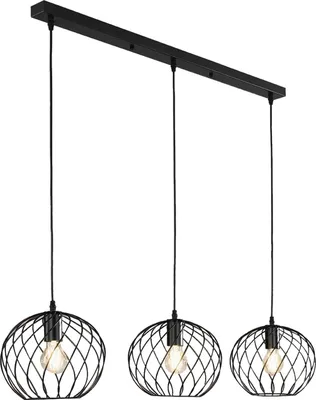 Produktbild von Pendelleuchte - Schwarz - Eisen - 3-flammig - B 90 cm