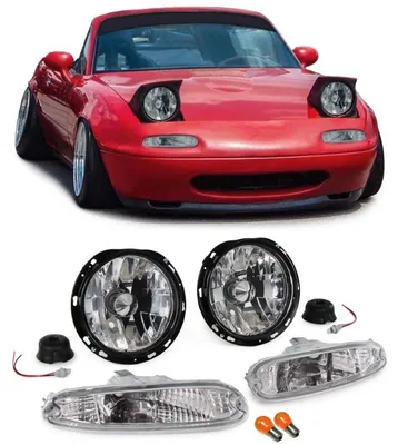 Für Mazda MX-5 NA 90-98 Klarglas Scheinwerfer mit Blinker Frontblinker Chrom Set in der Farbe Chrom von Carparts-Online GmbH