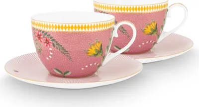 Produktbild von PIP STUDIO La Majorelle Tasse mit Untertasse pink 0,28 l Set2