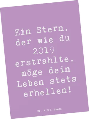 Produktbild von Mr. & Mrs. Panda Postkarte Spruch 2019 Geburtstag Stern - Lavendeltraum - Geschenk, Geburtstagsgeschenk, Fotokarte, Geburtstagskarten, Happy Birthday, Glückwünsche, Liebe
