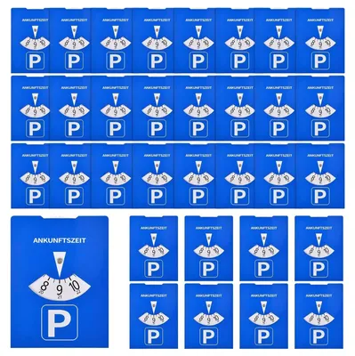Immagine prodotto di Dischi di parcheggio in cartone, colore blu - Set da 30 pezzi - 11 x 15 cm