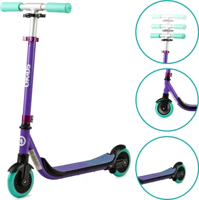 Immagine prodotto di QKIDS BRO Scooter per bambini - Manubrio 360°, ABEC-7, Alluminio, fino a 50 kg - Viola