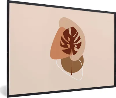 Produktbild von MuchoWow® Gerahmtes Poster Sommer - Monstera - Abstrakt 90x60 cm - Poster mit Schwarzem Bilderrahmen Wandposter Rahmen Foto Bilder - Fotorahmen - Foto-Plakat
