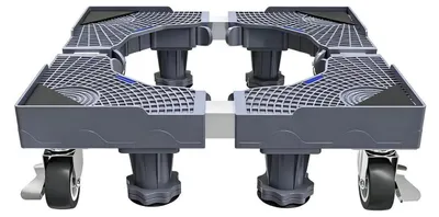 Image de Support de machine à laver sur roulettes, réglable de 40 à 65 cm, capacité de charge de 300 kg, en acier inoxydable