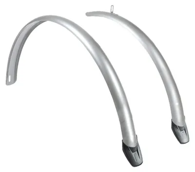 Productafbeelding van Set kunststof spatborden, 28 inch, zilverkleurig