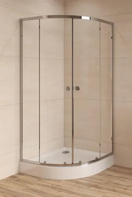 Produktbild von SAT Duschkabine Nano-Beschichtung Sicherheitsglas Viertelkreis Eckdusche 90 x 90 cm, Chrom