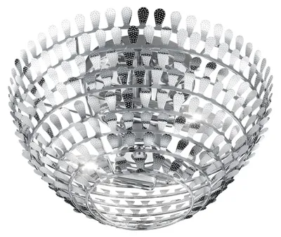 Zdjęcie produktu dla Lampa sufitowa, wzór chromowane liście, D 35 cm