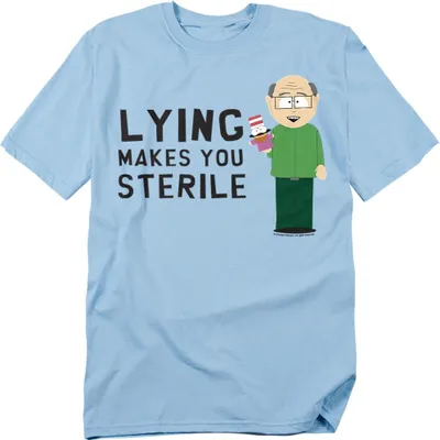 Image de South Park - "Lying Makes You Sterile" T-shirt Homme/Femme Unie TV21607 (M) (Bleu clair)