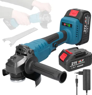 Produktbild von Akku Winkelschleifer 21V 125mm M14 Bürstenloser Schneidemaschine Schleifmaschine Poliermaschine mit 2 Akkus zum Schneiden Polieren von Keramikfliesen Holz Stein Stahl Winkelschleifer