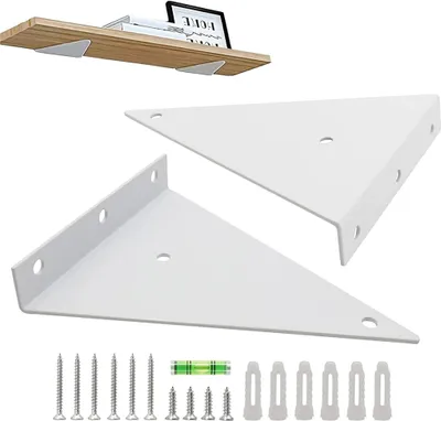 Produktbild von 2 Stück Unsichtbare verdeckte Wandhalterung Metall Regal Halterung Schwerlastträger Schwerlast Regalhalterung Schwebende Regalhalterungen Regalträger für Bücherregale Küchenregale(Weiß)