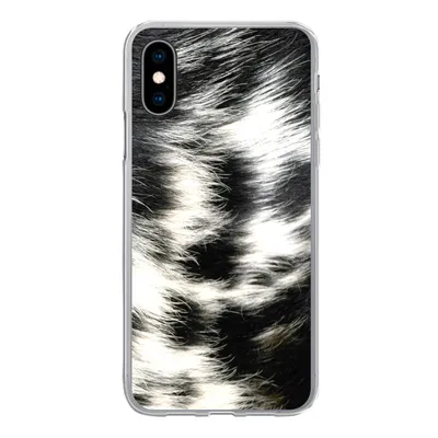 Produktbild von MuchoWow® Handyhülle Schutzhülle Hülle für iPhone X Die Kuhhaut einer Langhornkuh Silikon Softcase Handy Hülle - Handyhülle