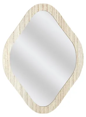 Produktbild von Home Deco Factory Spiegel - Holz - 25 x 34 cm - Wandspiegel - Diamantform - naturliche Optik