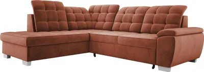 Produktbild von Ecksofa LOTTA In SALVADOR Stoff, Maße 258x212cm – Elegantes Design, Vielseitige Schlaffunktion Und Robuster Stauraum Für Ihr Wohnzimmer Anordnung der Möbel Linksseitig Farbe: VON BURGUNDER