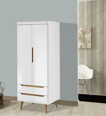 Produktbild von Stauraumschrank Mehrzweckschrank 80cm weiß hochglanz riviera eiche
