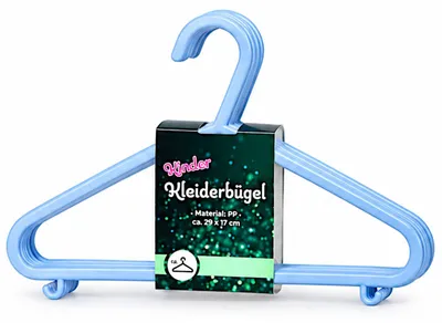 Produktbild von Kinder Kleiderbügel 6er-Set  aus Kunststoff Kinderbügel Babybügel Kinderzimmer , Farbe:blau