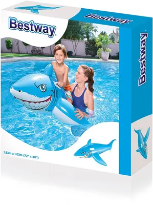 Produktbild von Bestway Schwimmtier Grosser Weisser Hai, Blau, Aufsitz-Schwimmer, Muster, Vinyl, 3 Jahr(e), 1020 mm