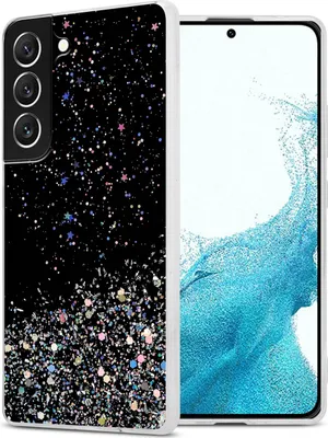 Produktbild von Cadorabo Hülle für Samsung Galaxy S22 Schutz Hülle in Schwarz Handyhülle TPU Etui Glitter Cover Case Glitzer
