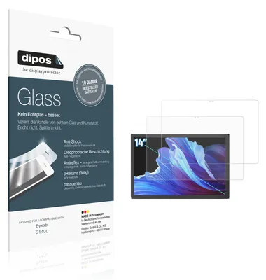 Produktbild von 2x Schutzfolie für Byxsb G140L matt - Anti-Shock 9H Folie dipos Glass Kunststoffglas