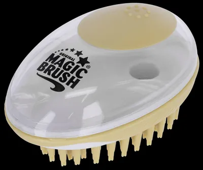 Image de KERBL MagicBrush Brosse de bain pour chiens et chats avec récipient de 100 ml - 11,5 x 7,5 cm