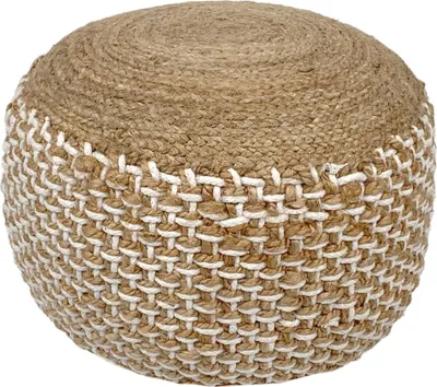 Zdjęcie produktu dla Pufa jutowa naturalna okragla siedzisko boho 50 cm Brązowa