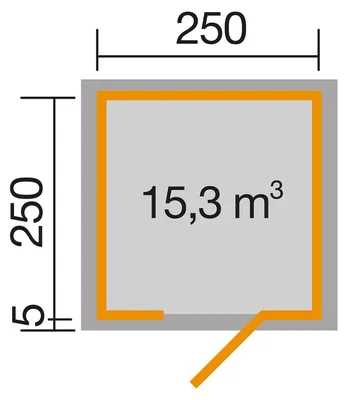 Produktbild von WEKA 413.2525.66000 Gartenhaus/Blockbohlenhaus AVELLINO 1 /Einzeltür ; Größe: 1 ; Farbgebung: Anthrazit ; Wandstärke: 45 mm ; Maße (LxBxH): 255 cm x 250 cm x 244 cm ; Seitenwandhöhe: 239 cm