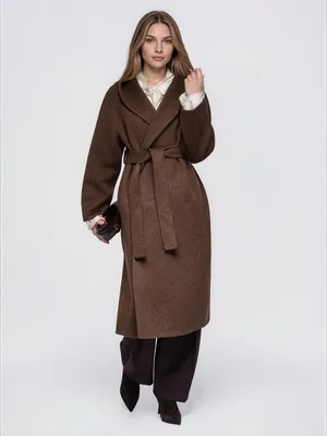 Produktbild von LARICA Damenmantel Midi mit Kapuze und Gürtel OW-CT-E0036 brown S/M