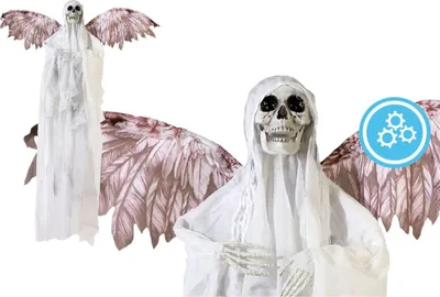 Obrázek produktu pro Halloweenská dekorace kostra 183 x 120 x 17 cm bílá