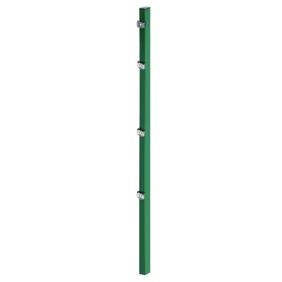 Image de Poteaux de clôture Alberts 677893 avec bride de serrage et accessoires, verts, longueur 1200 mm, 60 x 40 mm