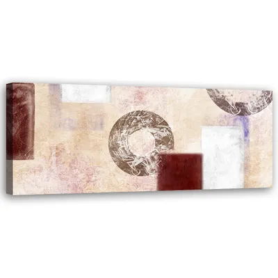 Produktbild von Leinwandbild Abstraktion von Kreisen 90x30 Feeby Beige bild für die wand bereit zum aufhängen