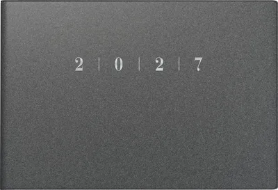 Produktbild von rido/idé 7017563807 Taschenkalender Mod. Septimus 2027 A6 quer, Kunststoff, grau
