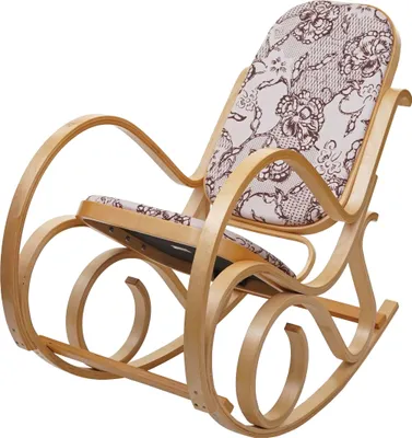 A rocking chair on a white background.