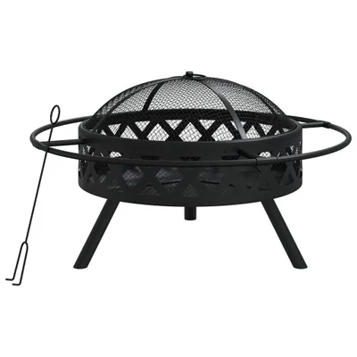Obrázek produktu pro The Living Store Miska na oheň s pohrabáčem 70 cm XXL ocelová