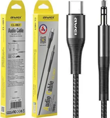 Obrázek produktu pro Awei Adaptér Cl-116T Usb-C/Jack 3.5 Černá/Černá