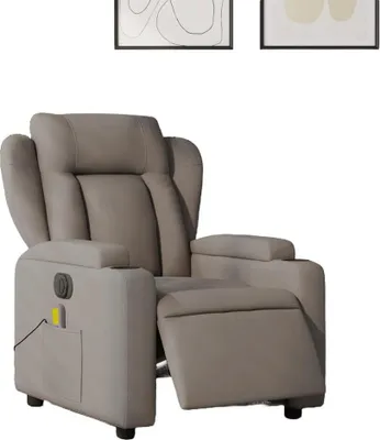 Produktbild von Elektrischer Massagesessel 94 x 77 x 100 cm Stoff Taupe