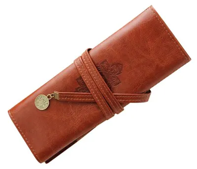 Produktbild von Leder-Rolletui für Stifte, braun