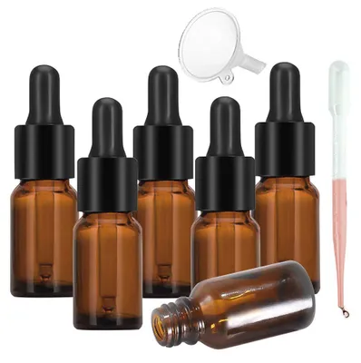 12er-Set 10 ml Braune Glasflaschen mit Pipette