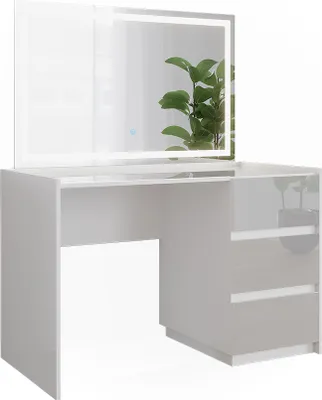 Produktbild von Schminktisch Vicco Marla Weiß Hochglanz 120 cm mit LED-Spiegel, Model 51986