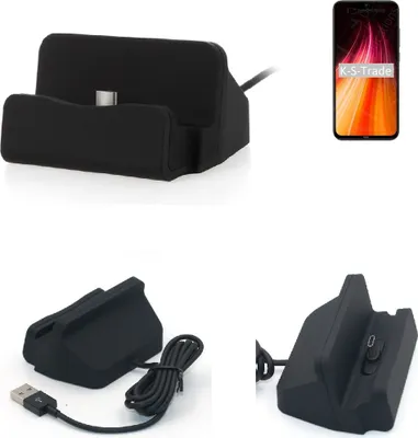 Produktbild von K-S-Trade Docking-Station kompatibel mit Xiaomi Redmi Note 8T Ladestation Dock Ladegerät Docking Station Tischständer Ständer inkl. USB Typ C Kabel