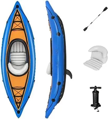 Produktbild von Famanu aufblasbares Boot - Aufblasbares Kajak blau-orange