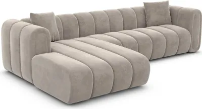 Produktbild von Samtstoff L-Form Sofa Amoria Sand Links