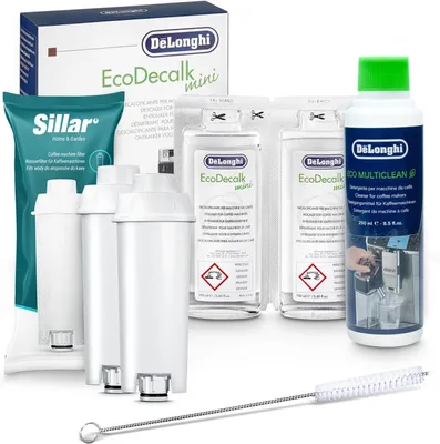 Obrázok produktu pre Sada na údržbu kávovarov DeLonghi EcoDecalk: 200 ml, čistič na mlieko, filter na vodu