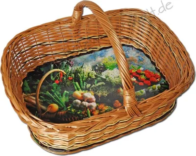 Produktbild von YULKA Weidentablett mit Bügel NATURMOTIVE Tablettkorb Korbtablett Tablett Weide Serviertablett KW