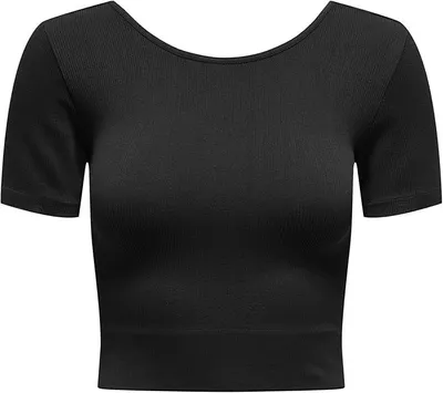 Immagine prodotto di Solo top corto a due colori ONPJAIA SS, modello con cuciture, colore nero, taglia XS-S