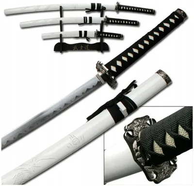 Image de Set de sabre - Katana sabre véritable, Wakizashi, Tanto - sabre samouraï en acier - sabres samouraï comme décoration d'anime HK1101