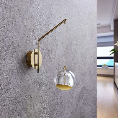 Produktbild von Lindby - Art Deco Art Deco Wandlampe Gold I Messing mit Glas inkl. LED - Hayley I Schlafzimmer - Länglich - I (nicht austauschbare) LED