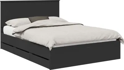 Obrázek produktu pro Rám postele se zásuvkou Černá 140 x 190 cm Inženýrské dřevo